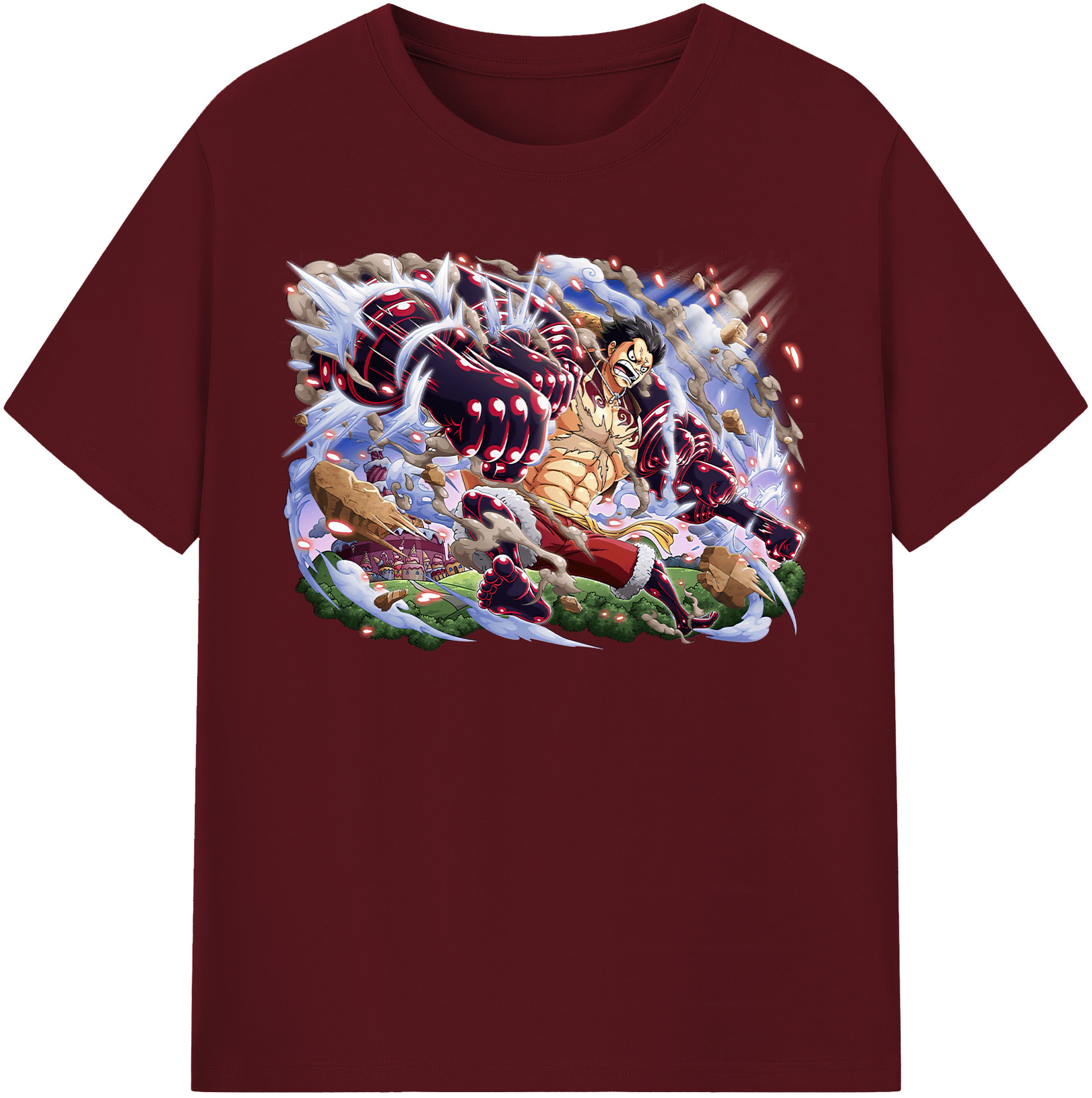 ワンピース モンキー・D・ルフィ ONE PIECE Monkey D. Luffy 綿100％半袖Tシャツ（フロントプリント）